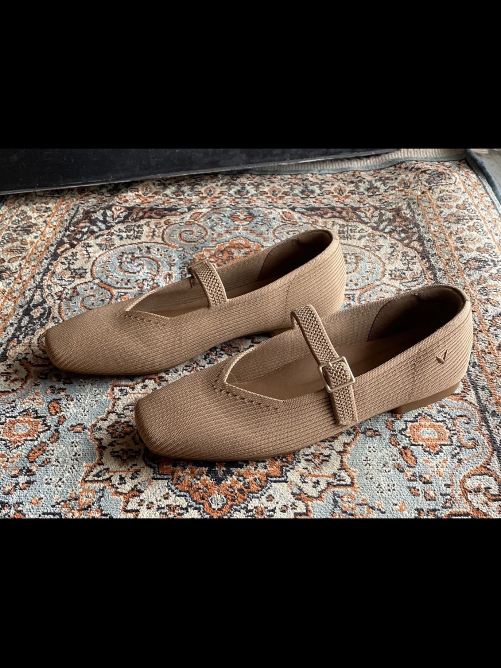 Vivaia Margot Mary Jane Square Toe V Ballet Flats Shoes Women 8 Nutmeg